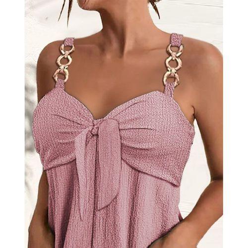 Kadın Askı Aksesuarlı önü Bağlama Detay Salopet şort Tulum