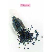 Dökme Cam Kum Boncuk (8/0) 3 mm - 20 Gram - Lacivert Yeşil - BNC169