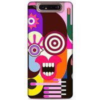 Lopard Samsung Galaxy A80 Uyumlu Kılıf Soyut Sanat (10) Desenli Full Koruma Kılıfı