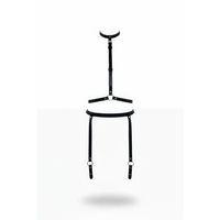 Siyah Harness Takım Deri Boyunluklu Vücut Aksesuarı - Brf230