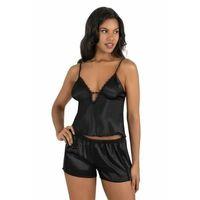 Siyah Saten Şort Takımı 9207