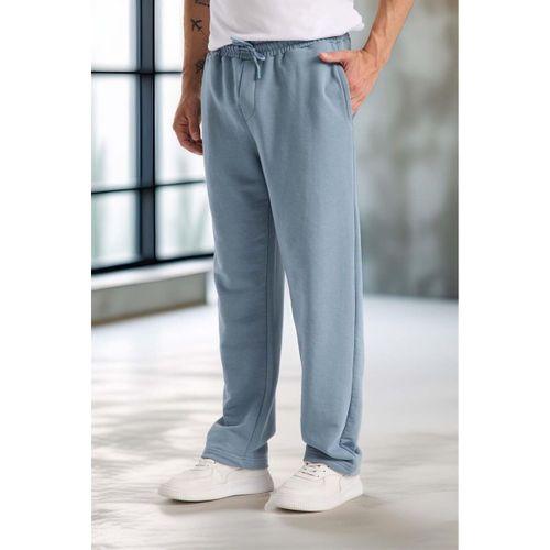 Mendes Baggy Kalıp Diagonal 3 İplik Kumaş Erkek Eşofman Altı Pantolon - Soğuk Mavi