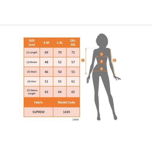 Kadın Uzun Kollu önden Fermuarlı Geometrik Desenli Süprem Bluz