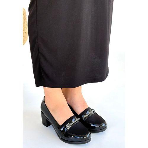 Yoer Siyah Rugan Dolgu Topuk Ayakkabı