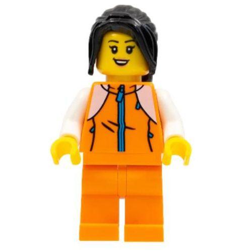 Lego Minifigür Woman Orange Tracksuit hol266