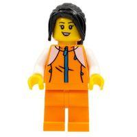 Lego Minifigür Woman Orange Tracksuit hol266