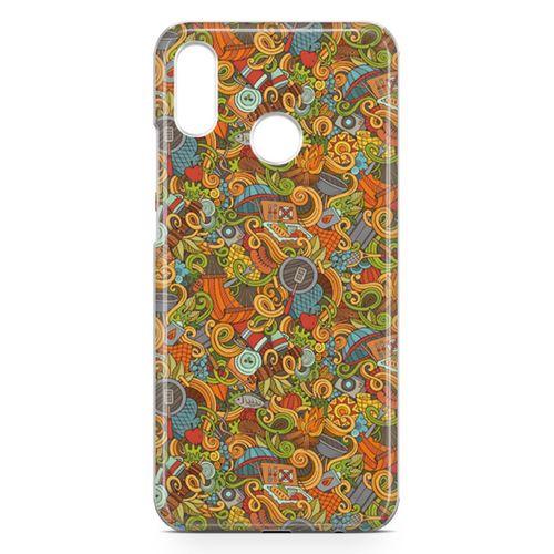 Huawei Nova 3e Kılıf Doodle Piknik Seti Arka Kapak Koruma Desenli Full Koruyucu