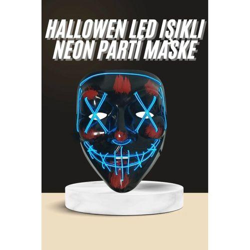 Işıklı Led Maske Parti Eğlence Maskesi Hallowen Neon Maske