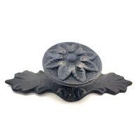 Antika Tarz Dekoratif Pirinç Çiçek Düğme - 29x70 Mm, Oksit