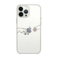 iPhone 14 Pro Max Uyumlu Hand and Paw Desenli Şeffaf Silikonlu Telefon Kılıfı