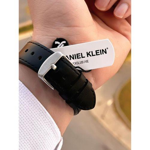 Daniel Klein Erkek Kol Saati 30 Metre Suya Dayanıklı Deri Kayış Kordon + Bileklik Hediyeli VS.BLKT.0676