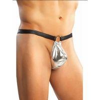 Fantezi Gümüş Seksi Halkalı Erkek String-tanga