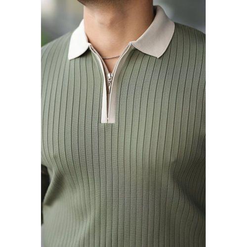 Erkek Kol Ve Yaka Detaylı Uzun Kollu Triko