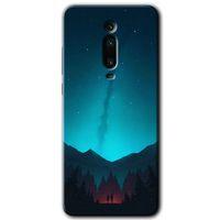 MRCİLETİSİM Xiaomi Mi 9T Kılıf Kapak - Night Fores Mount +Hayalet Ekran Yandan Gözükmez