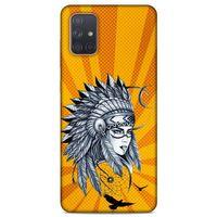 Lopard Samsung Galaxy A71 Uyumlu Kılıf Tattoo's (45) Liquid Air Kılıf Kızılderili Dövmesi