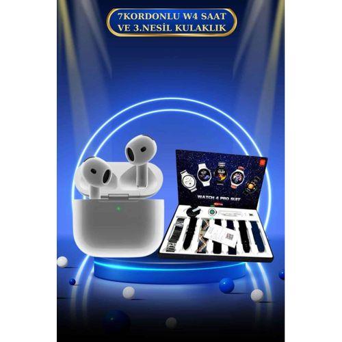 3.nesil Tws Bluetooth Kulaklık Bluetooth Bağlantılı Akıllı Saat Amoled Ekran Plastik Hasır Kordon