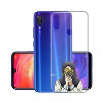 Xioami Redmi Note 7 Çiçek Tutan Kız Şeffaf Telefon Kılıfı