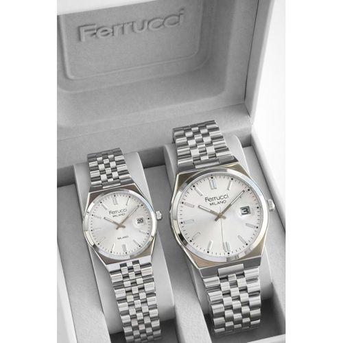 Ferrucci Çift Sevgili Saati Çelik Kordon 3 Atm Suya Dayanıklı Kol Saati VS.BLKT.0831