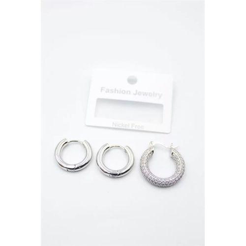 3'lü Halka Küpe - Gümüş