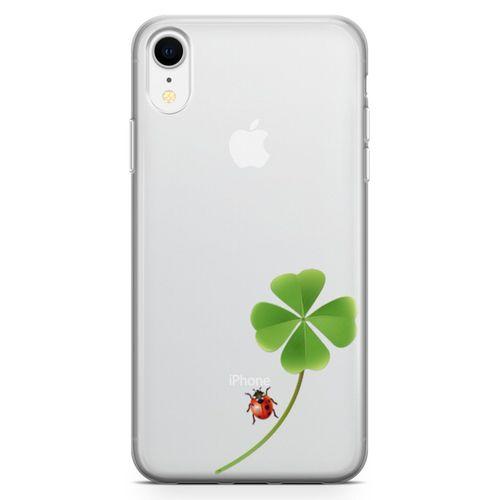 Apple iPhone XR Kılıf UğurBöceği Yonca Arka Kapak Koruma Desenli Full Koruyucu