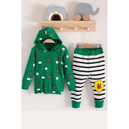 Civciv Desenli 2'li % 100 Pamuk Erkek Bebek Takımı