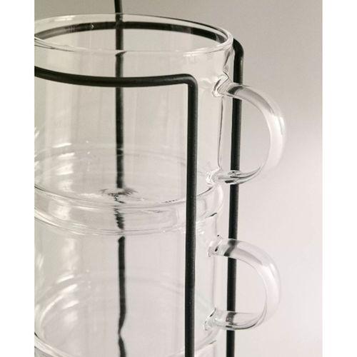 Standlı Borosilikat 4'lü Fincan Seti