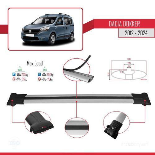 Dacia Dokker 2012 ve Sonrası ile uyumlu FLY Model Ara Atkı Tavan Barı GRİ 3 ADET BAR