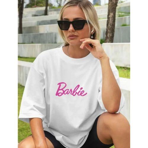 Baskılı Oversize T-shirt - Beyaz