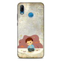 Huawei P20 Lite Kılıf Depresyon (10) Full Koruma Kılıfı Yeşil Turuncu