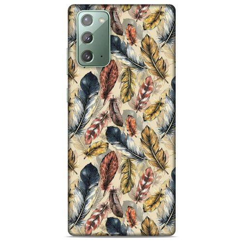 Samsung Galaxy Note 20 Kılıf Desenli Özel Seri Tüyler (29) Arka Koruma Kılıfı
