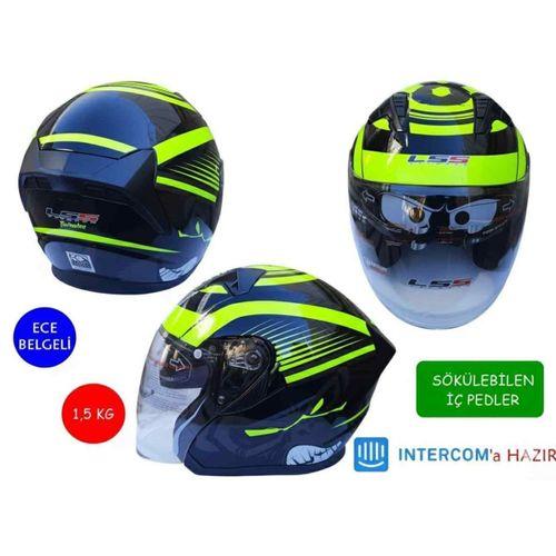 SEVGENT Kask Lss Çenesiz Vizörlü Parlak Siyah (E) Xl Beden