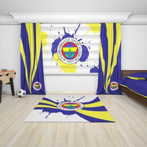 BASKILI FENERBAHÇE TARAFTAR ZEBRA PERDE FON PERDE HALI KOMBİN