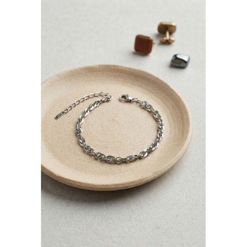 316L Çelik Gümüş Renk Scroll Zincir Model Erkek Bileklik