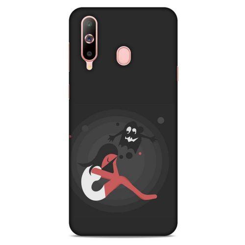 Samsung Galaxy A60 Kılıf Depresyon (34) Slim Armor Kılıf Yeşil Fuşya