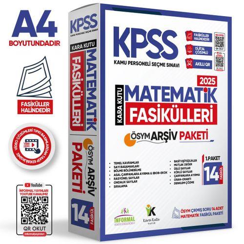 2025 KPSS MATEMATİK Kara Kutu 1 Cilt Fasikül SETİ (14lü) ÖSYM Çıkmış Soru Bankası Çözümlü PAKET