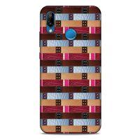 Huawei P20 Lite Kılıf Patchwork (45) Liquid Air Kılıf Bordo Gri