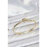 Pirinç Zirkon Taşlı Yılan Model Kadın Kelepçe Bileklik