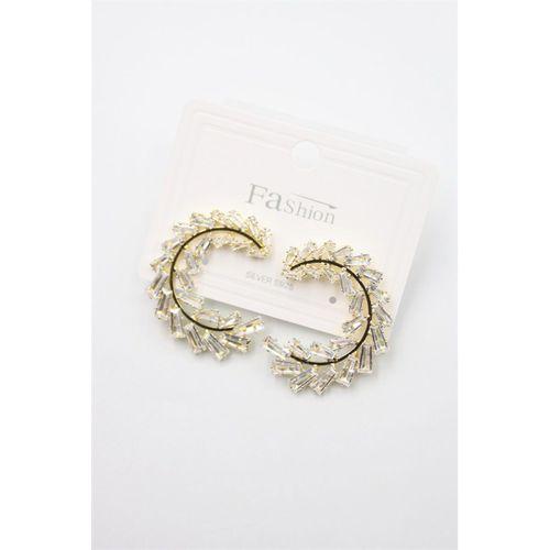 Zirkon Taşlı Küpe - Altın