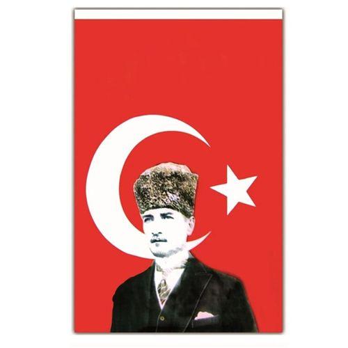 Vatan Atatürklü Bayrak 50X75 Atalı Türk Bayrağı