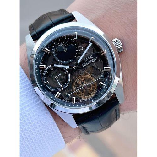 Slazenger Otomatik Seri Mehtap Ve Güneş Kadranlı İtalyan Bileklik Hediyeli Erkek Kol Saat ESL.2559.1