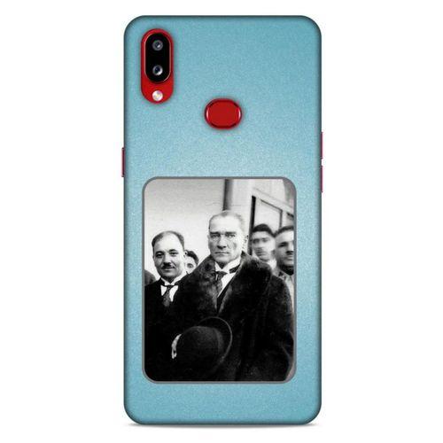 Samsung Galaxy A10s Kılıf Atatürk (34) Slim Armor Kılıf Açık Mavi