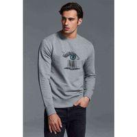 Mother Earth Save Mother Eyes Baskılı Gri Erkek Sweatshirt