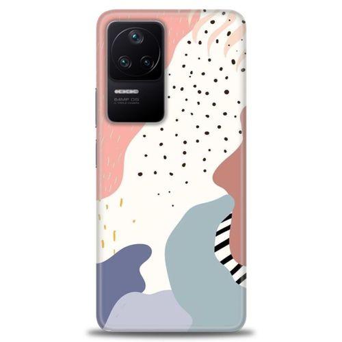Xiaomi Poco F4 Kılıf HD Baskılı Kılıf - Yaprak ve Benekler + Tam Ekran Koruyucu