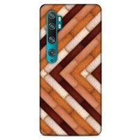 Xiaomi Mi Note 10 Pro Kılıf Patchwork (40) Fit Silikon Kılıf Kahverengi Beyaz