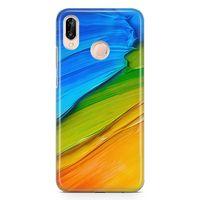 Huawei Nova 3e Kılıf Tempere Arka Kapak Koruma Desenli Full Koruyucu