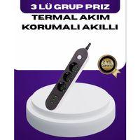Usb Yuvalı Anahtarlı Üçlü Priz 2 Metre Kablolu
