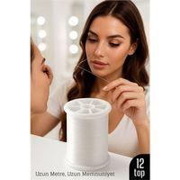 Profesyonel Kuaför Kaş Bıyık Alma İpi – Ekstra Sağlam 12 ADET X 500 metre Beyaz