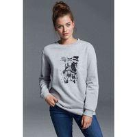 Anime One Piece Baskılı Gri Kadın Sweatshirt