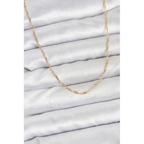 CM 14K Gold Renk Pirinç Ezme Burgu Model Kadın Kolye