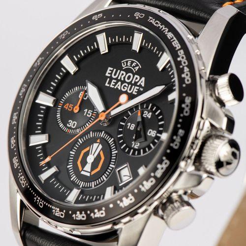 Jacques Lemans JL.EL-102A Uefa Europa League Quartz Deri Siyah 44 mm Erkek Kol Saati